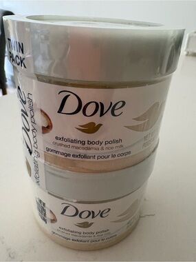Dove Exfoliating Body Polish - Crushed Macadamia & Rice Milk (Twin Pack)